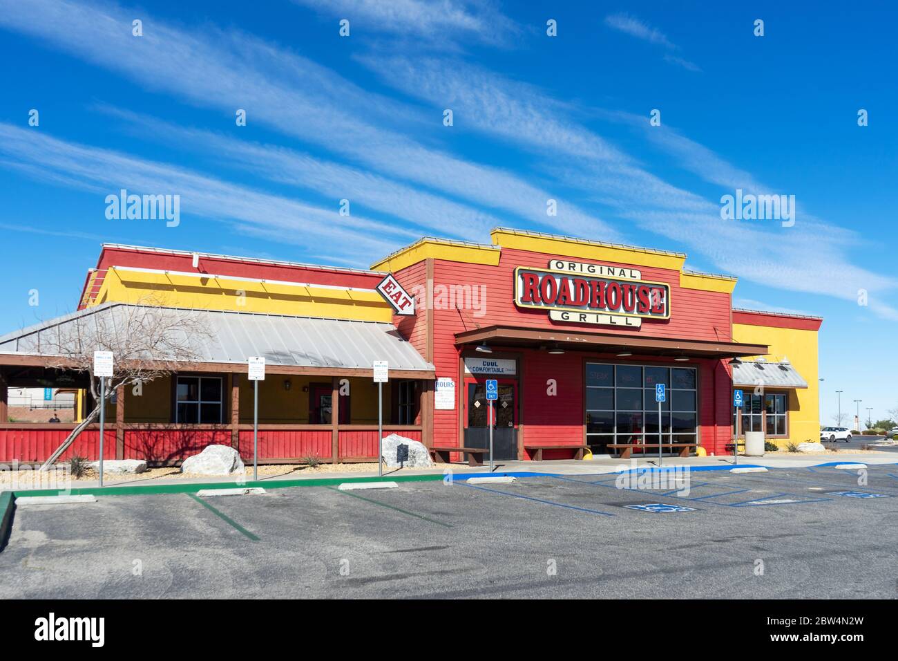 Victorville, CA / USA – February 11, 2020: Original Roadhouse Grill  restaurant exterior building located in Victorville, California, adjacent to Inte Stock Photo