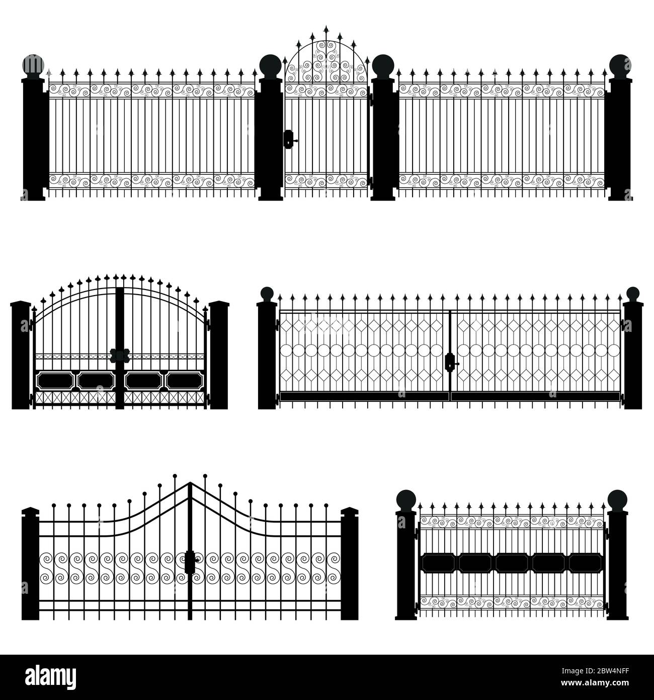 gate and fence vector in black color Stock Vector Image & Art Alamy
