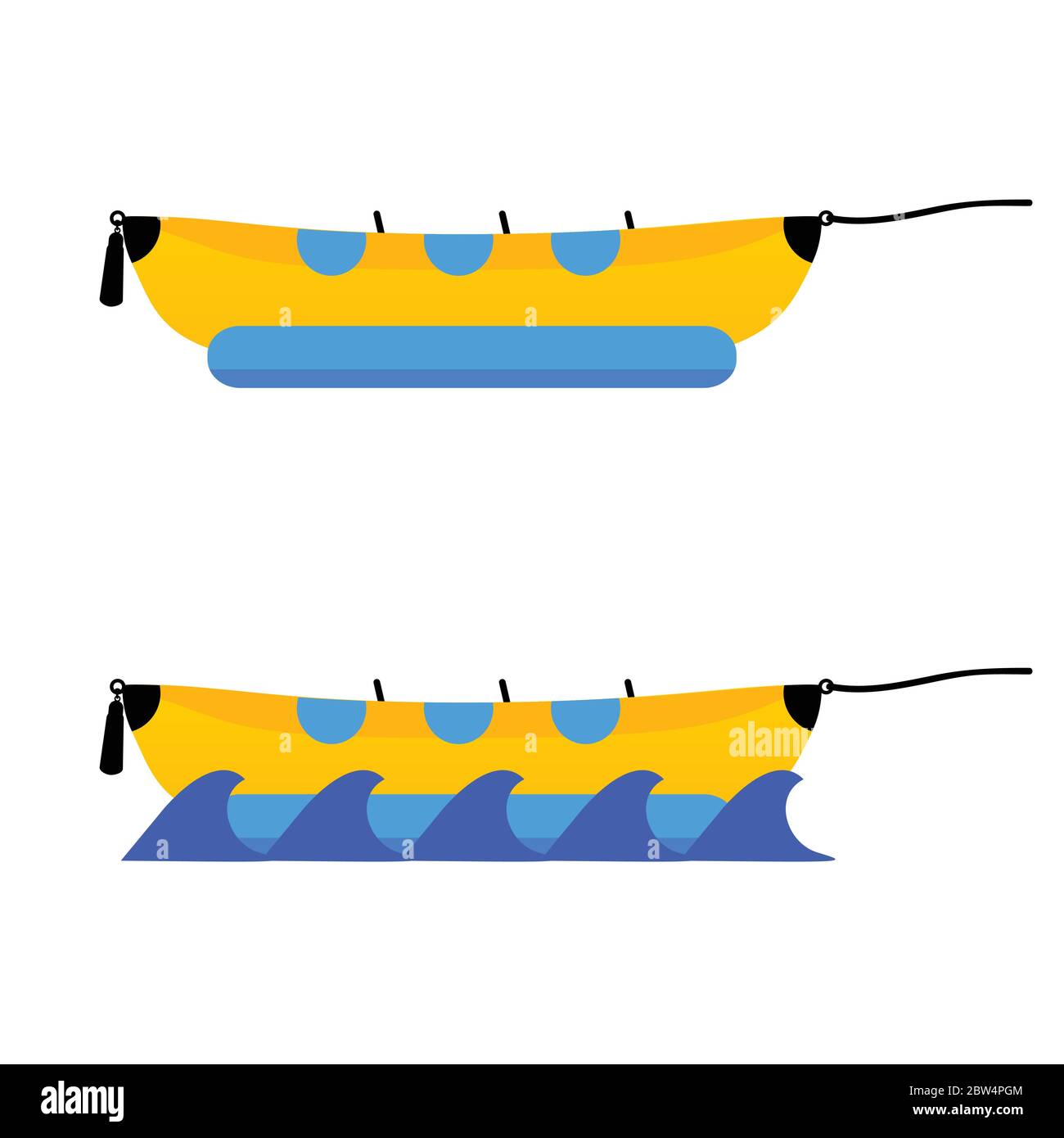 boat banana illustration vector on white background Stock Vector