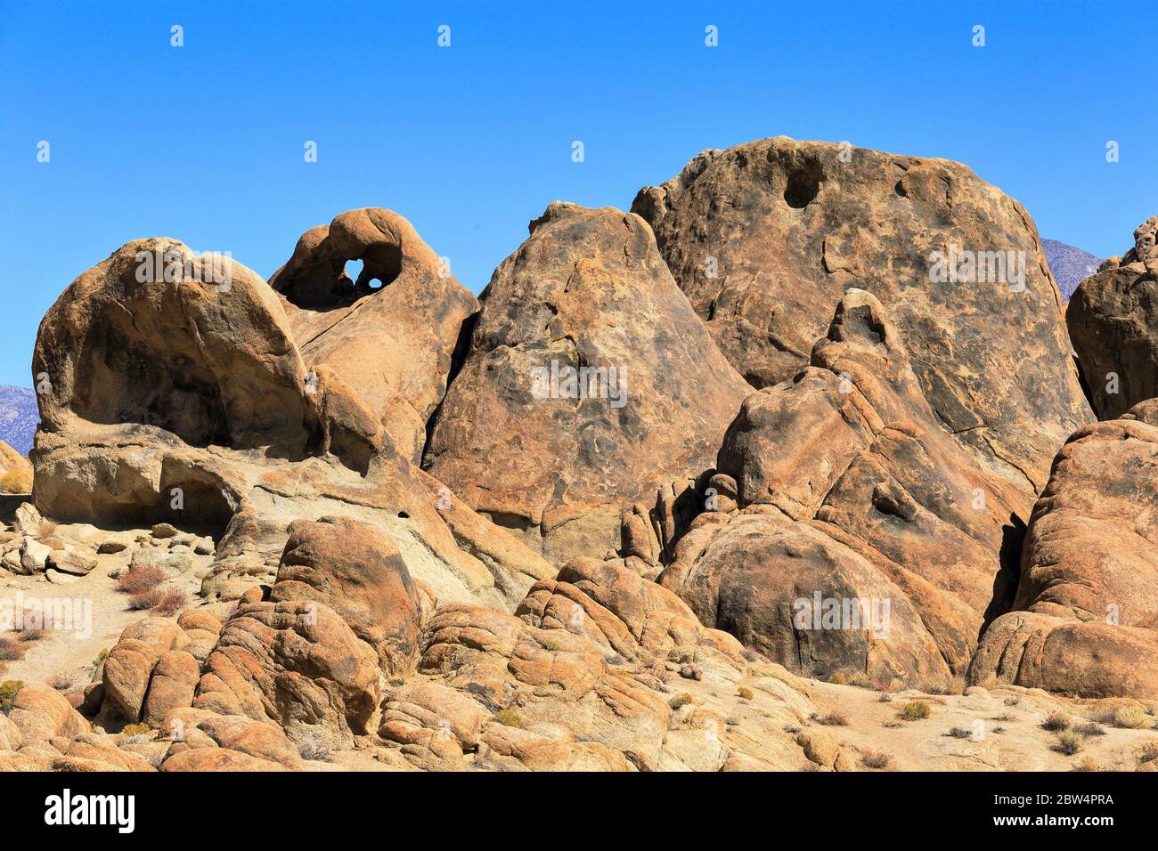Loop Rocks Nature Arch loop rock from a distance at Alabama Hills in Lone Pine ...