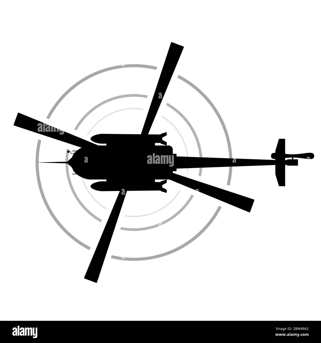 helicopter with bomb vector silhouette on white Stock Vector