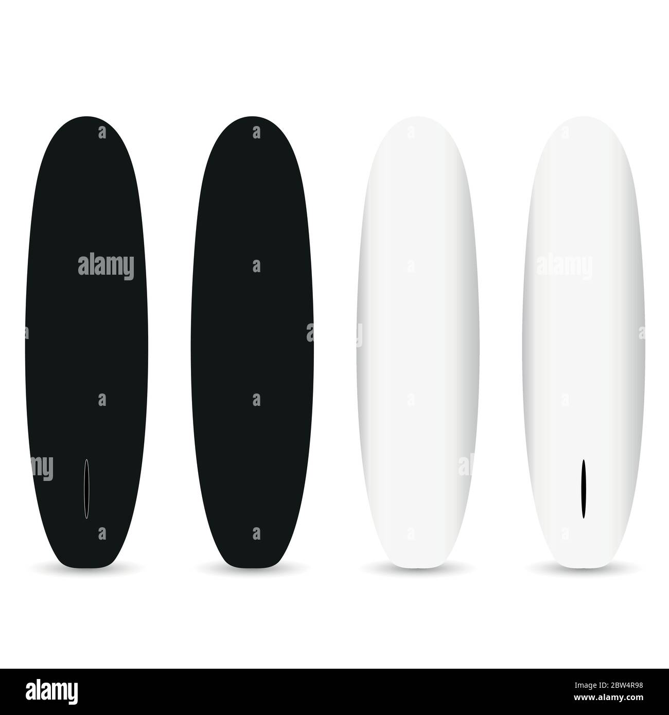 surfboard icon and symbol in black and white Stock Vector Image & Art ...