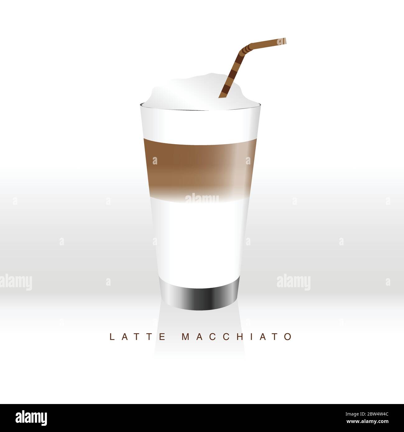 latte macchiato coffee liquid color art illustration Stock Vector Image