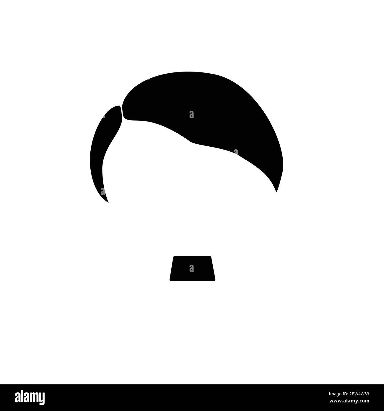 hair mustache nazi in black color art illustration Stock Vector