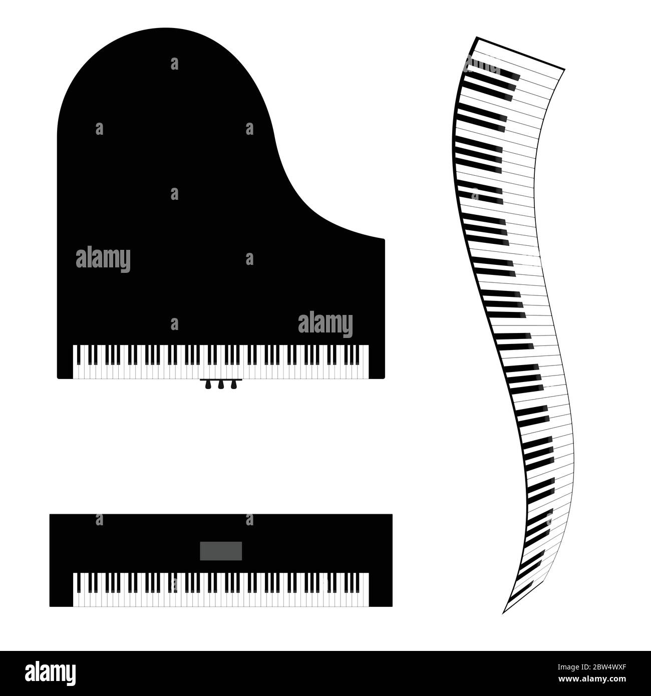 piano and synthesizer vector illustration on white Stock Vector Image ...