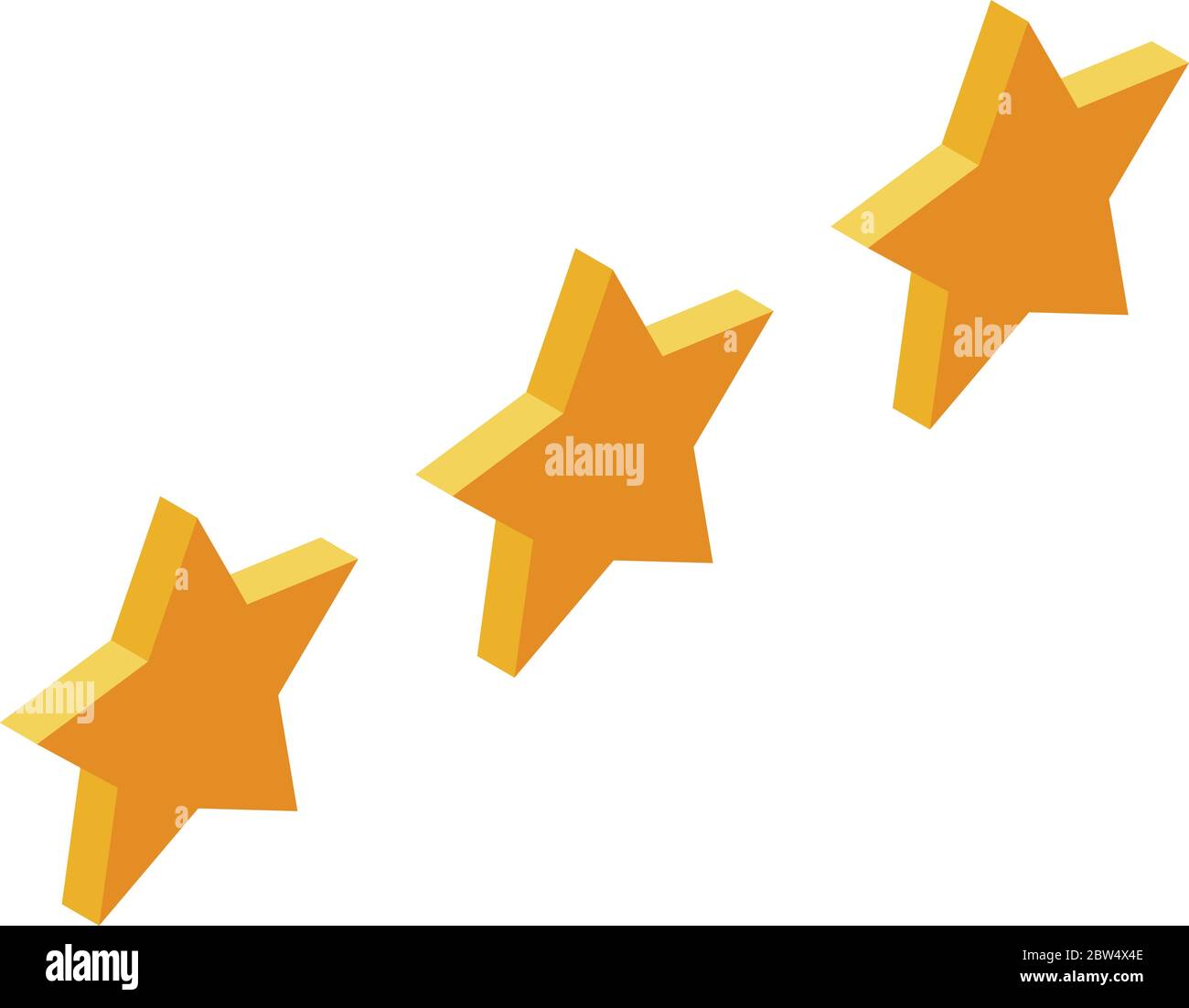 Three star hotel rating icon, isometric style Stock Vector