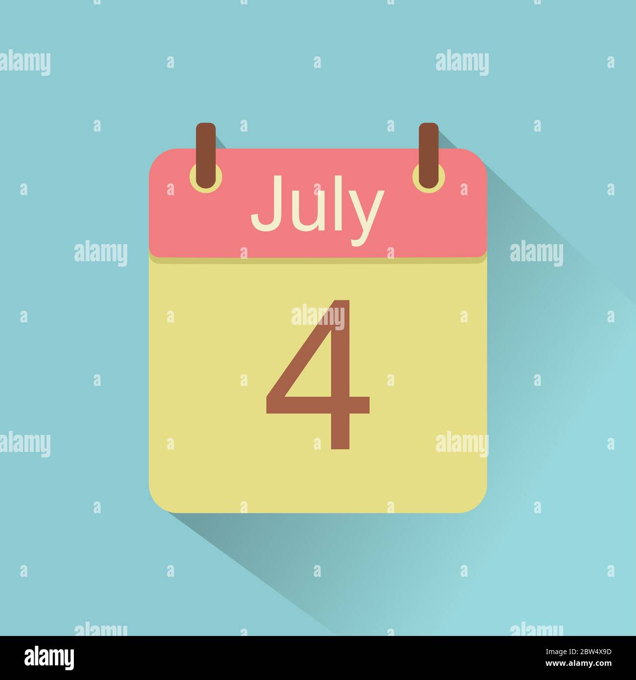 Calendar icon. July 7 Independence Day. Vector illustration Stock Photo ...
