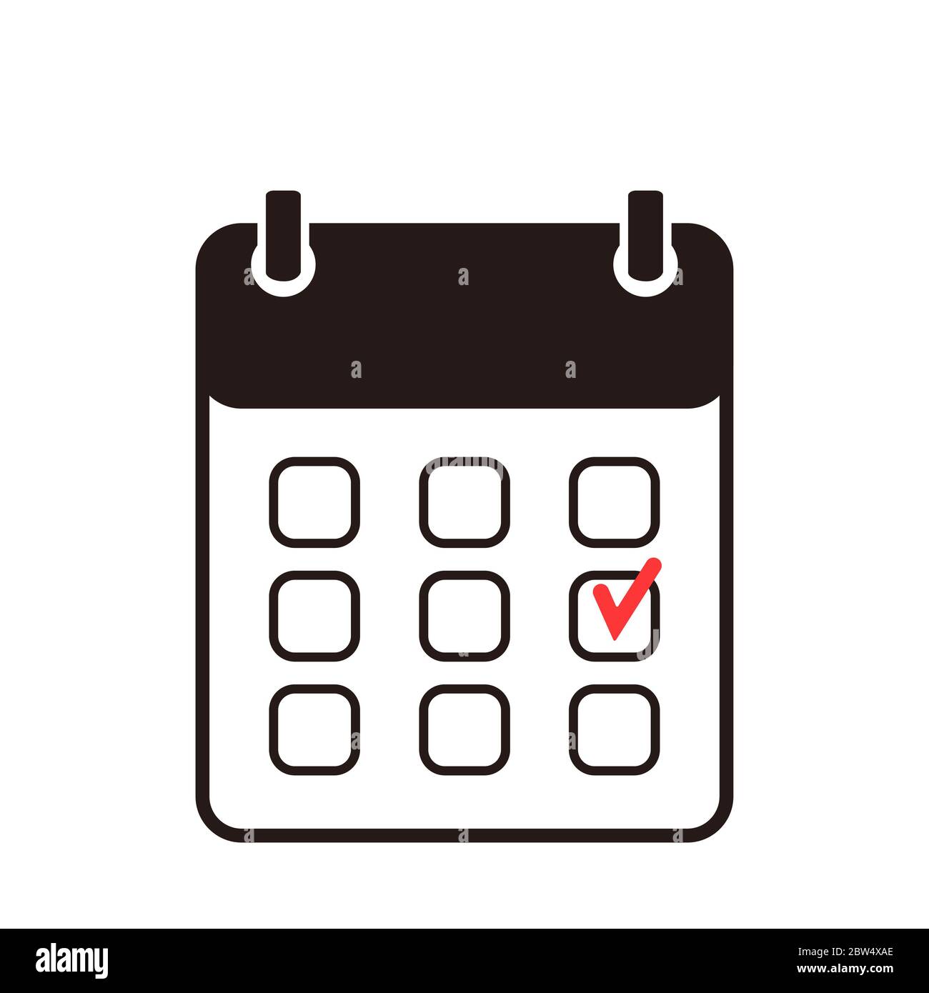 Calendar icon in flat style isolated on white background. Vector ...