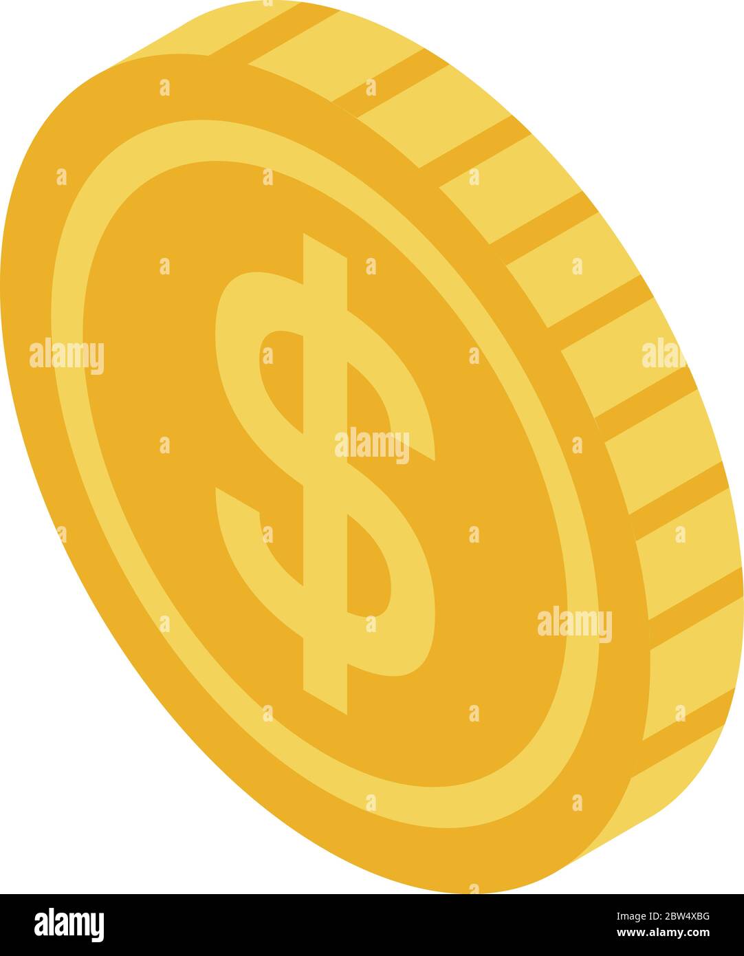 Dollar coin icon, isometric style Stock Vector