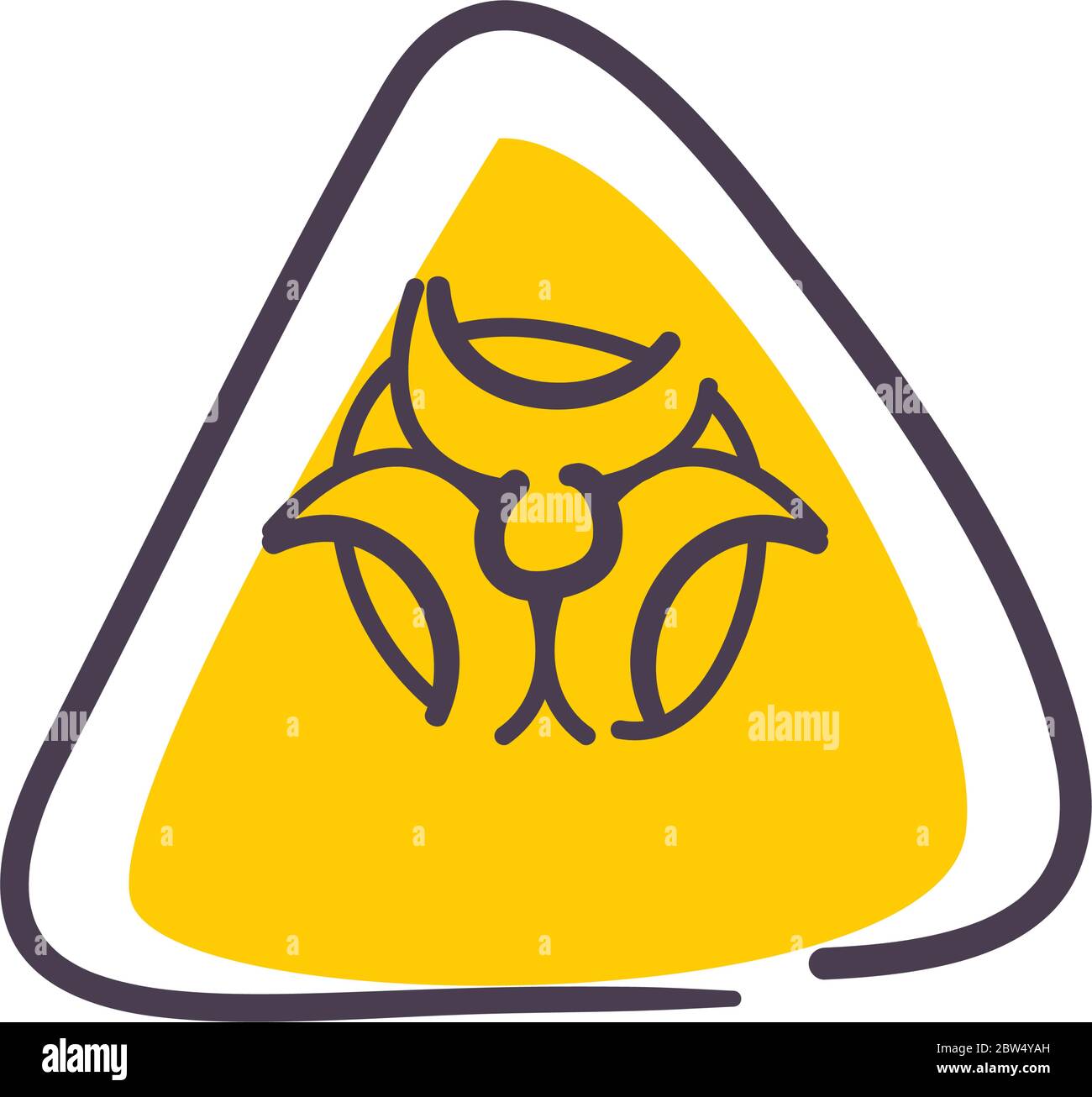 Biohazard inside triangle fill style icon design, Industrial and ...
