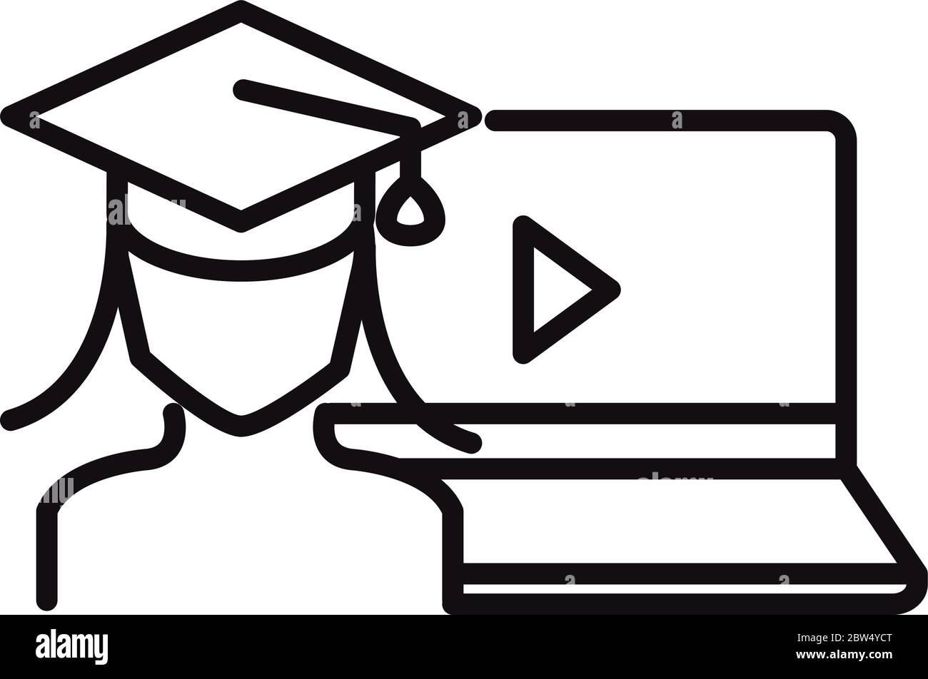 Female elearning Stock Vector Images - Alamy