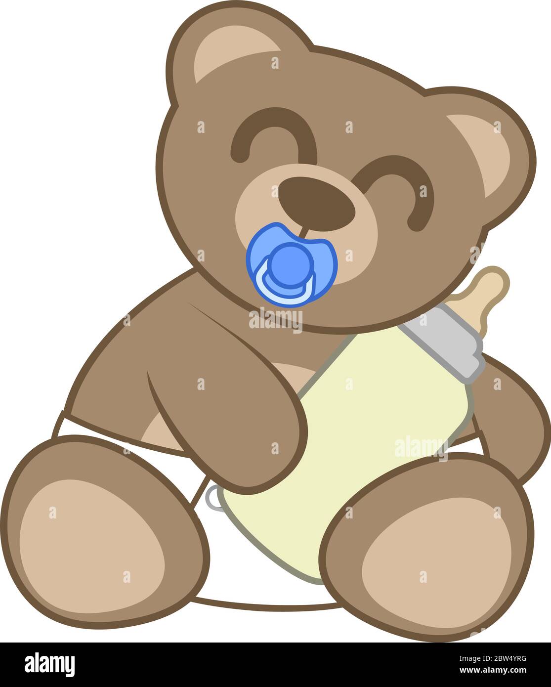 Illustraion of adorable hungry baby bear Stock Vector