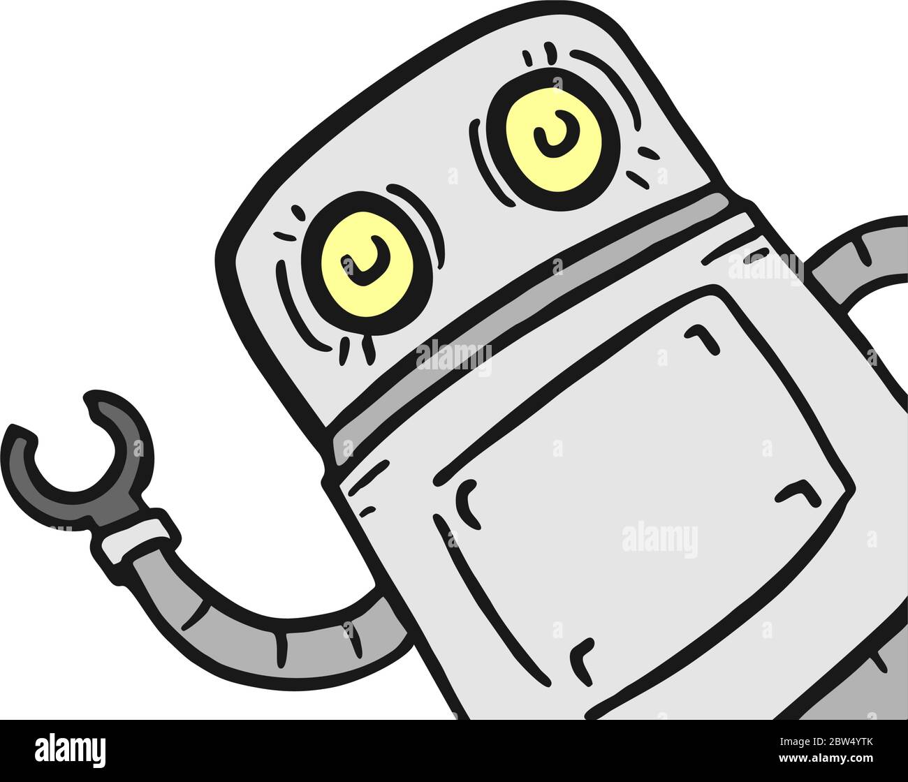 Hand draw of funny robot Stock Vector