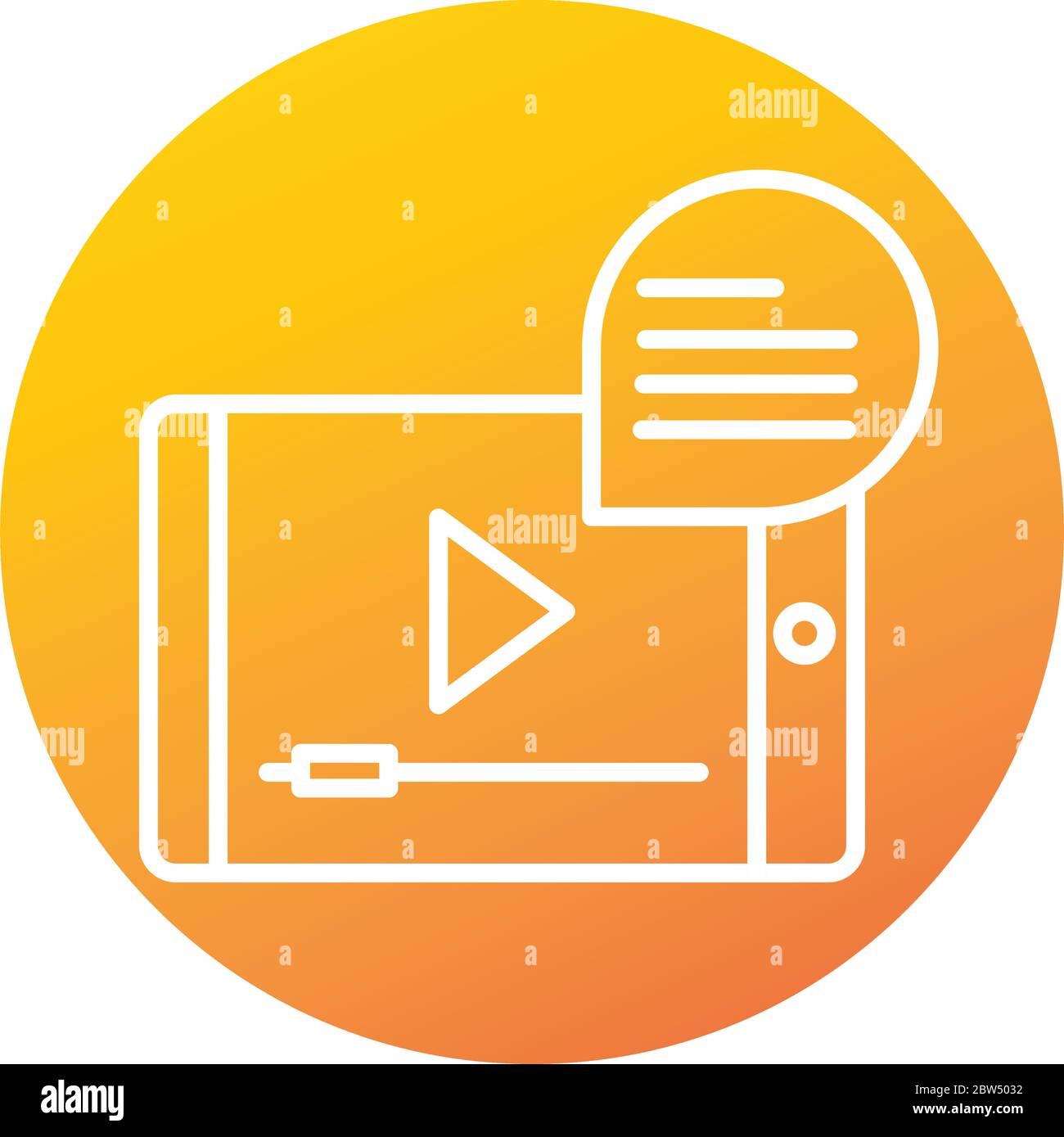smartphone video online education and development elearning gradient style icon vector illustration Stock Vector
