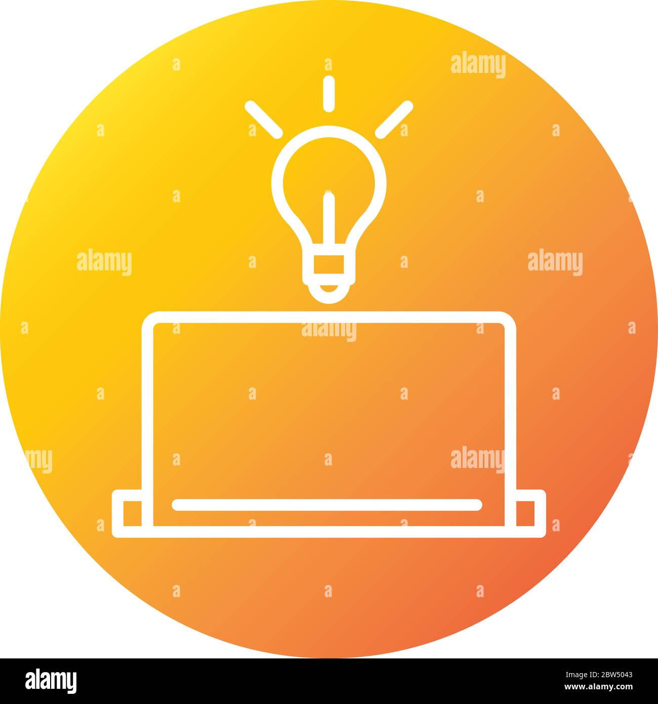 laptop creativity online education and development elearning gradient style icon vector illustration Stock Vector