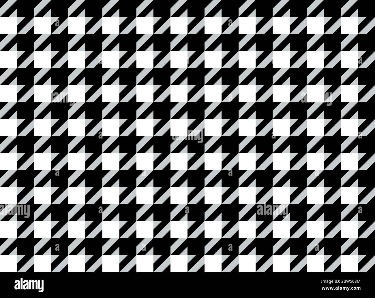 Classic elegant houndstooth textile pattern in black and white. Vector seamless traditional hounds tooth check pattern. Stock Vector