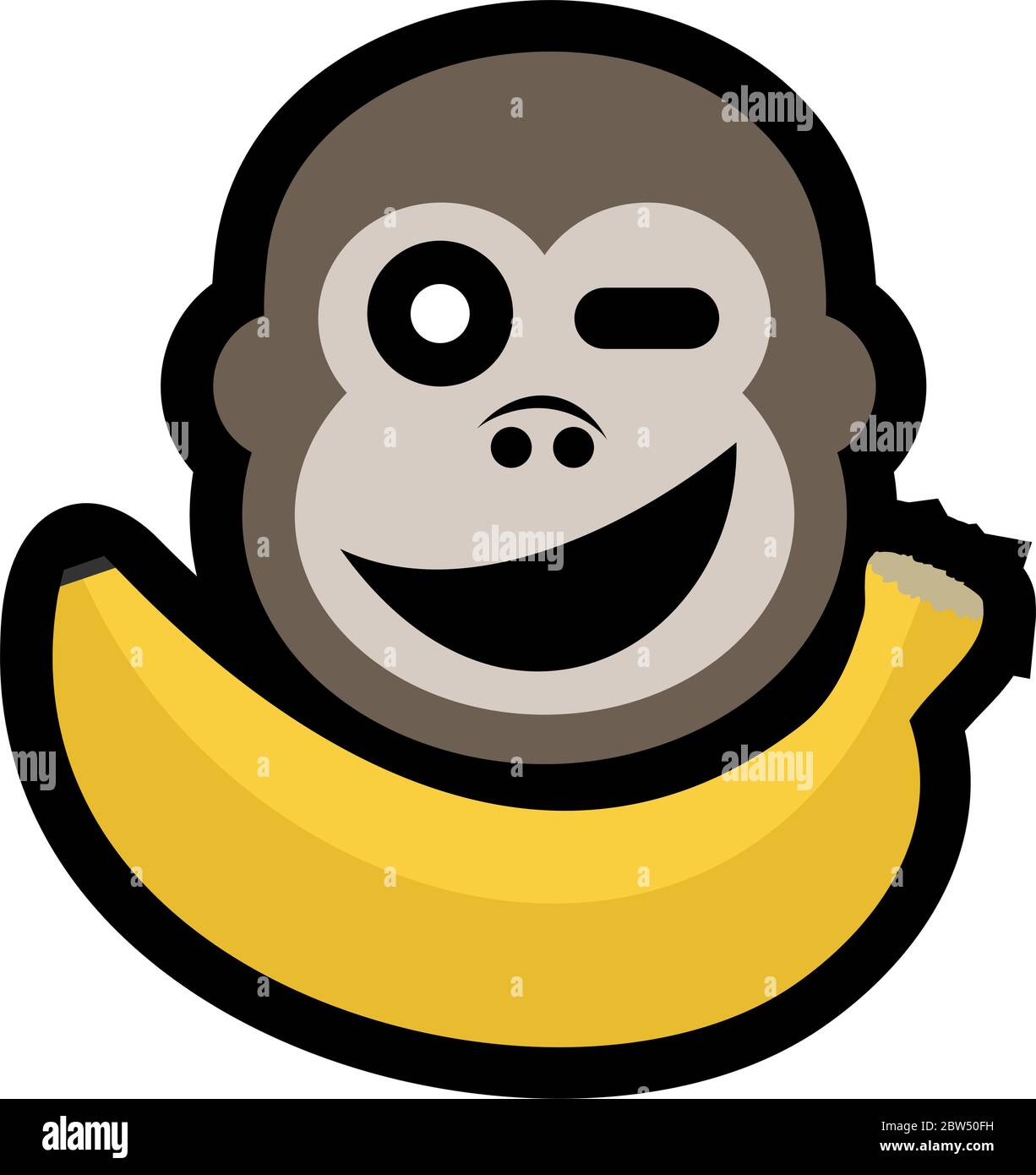 Monkey and banana Stock Vector