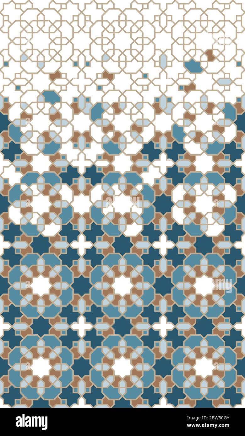 Moroccan tile repeating vector border for wallpapers. Geometric