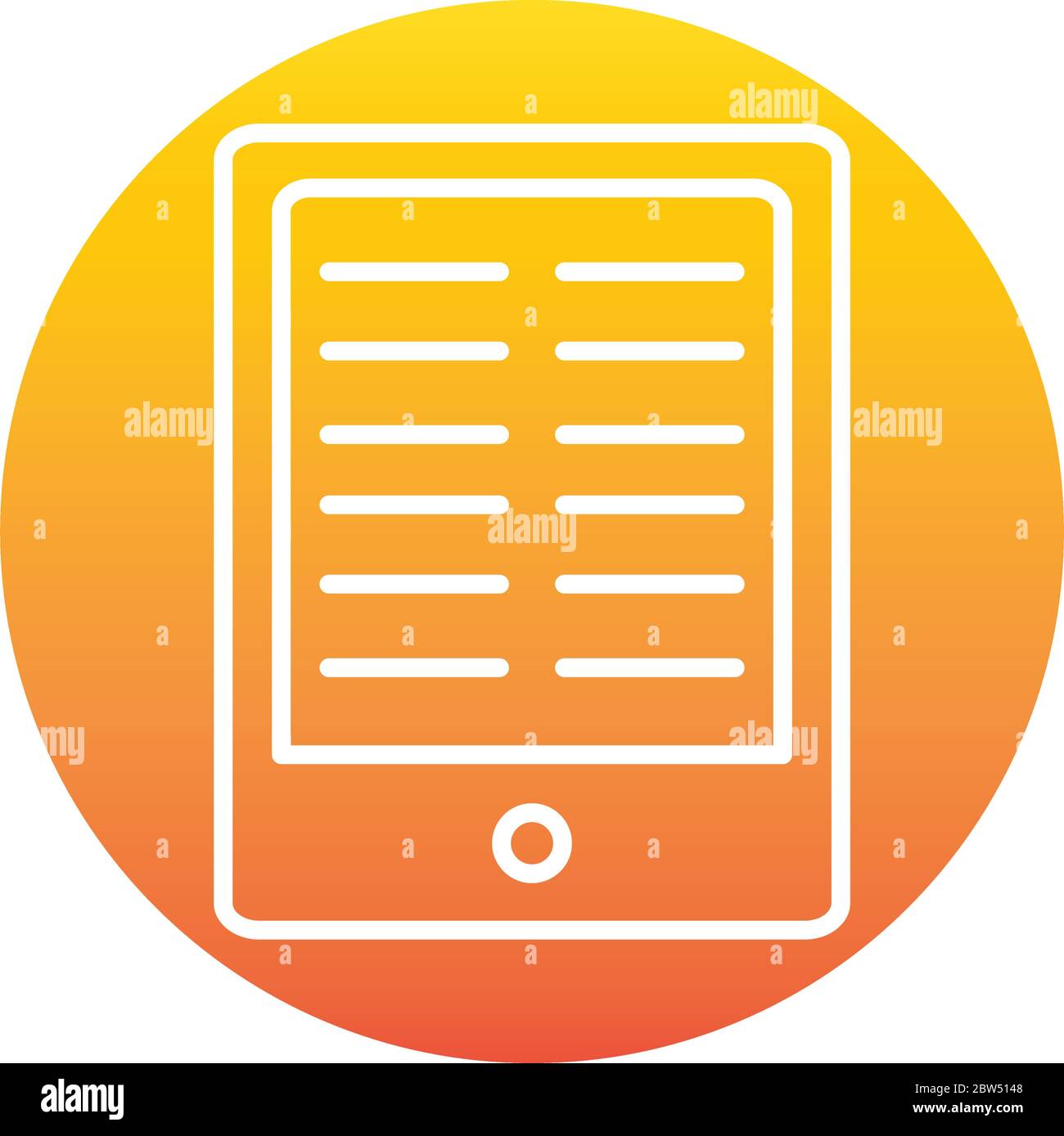 tablet lesson homework online education and development elearning gradient style icon vector illustration Stock Vector