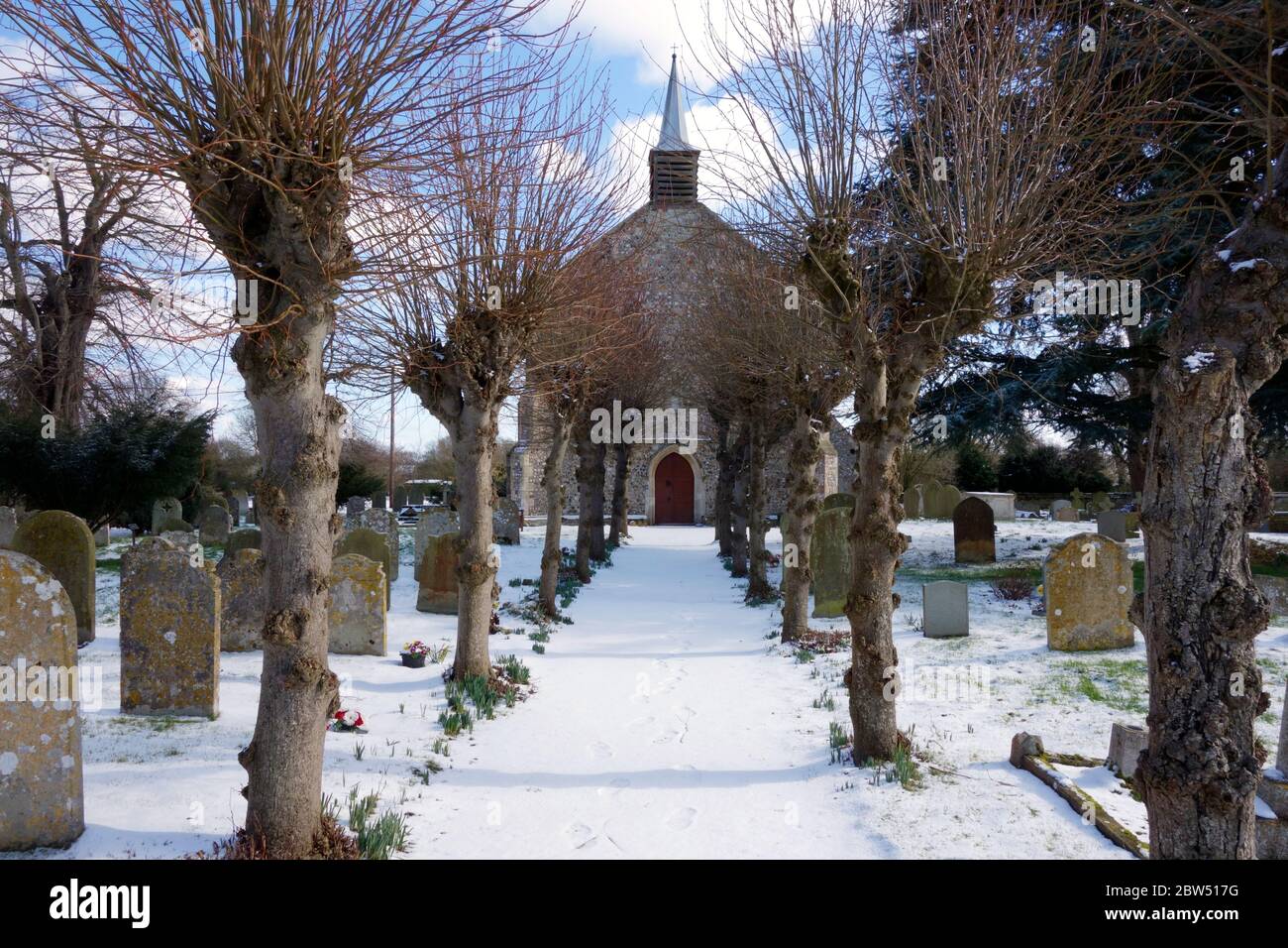 The church of St. Peter's, Neatishead during the winter of 2017/2018 Stock Photo
