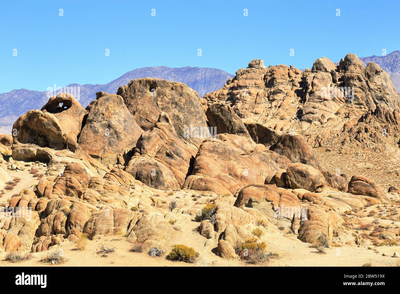Loop Rocks Nature Arch loop rock from a distance at Alabama Hills in Lone Pine ...