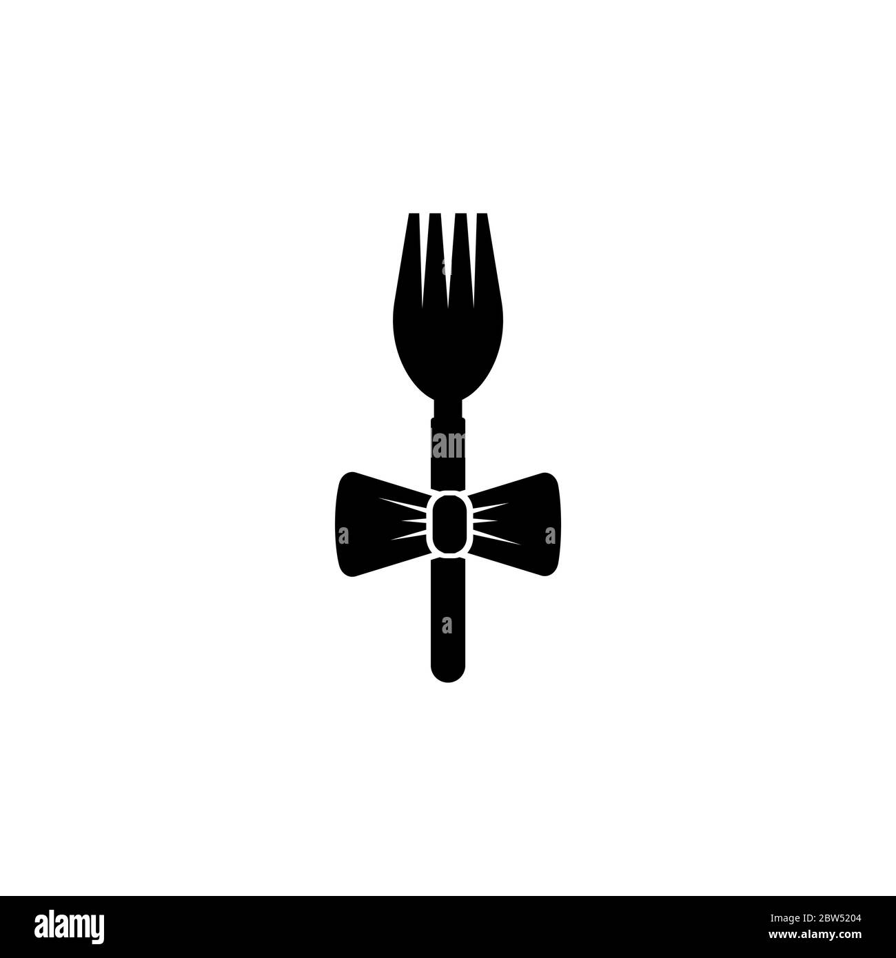 fork bowtie vector design template illustration Stock Vector