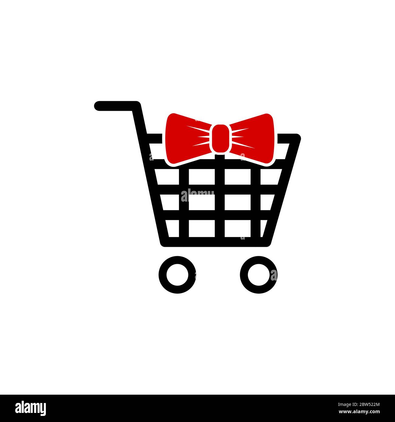 bowtie shopping chart vector design template illustration Stock Vector