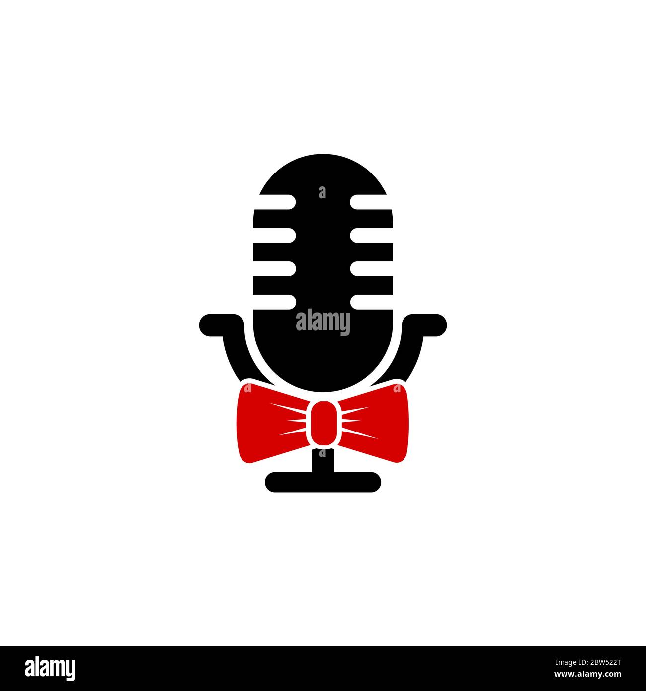 microphone bowtie vector design template illustration Stock Vector