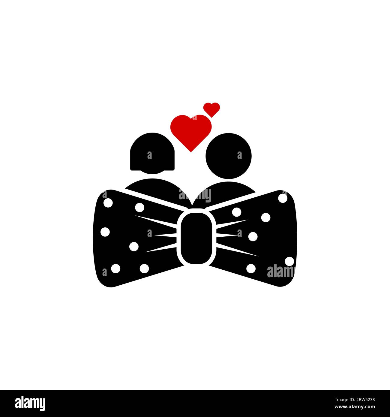 bowtie love people vector design template illustration Stock Vector