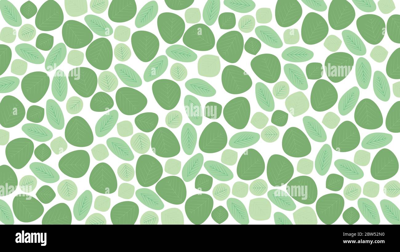 Tree leaves pattern with green and white colors. Vector illustration Stock Vector