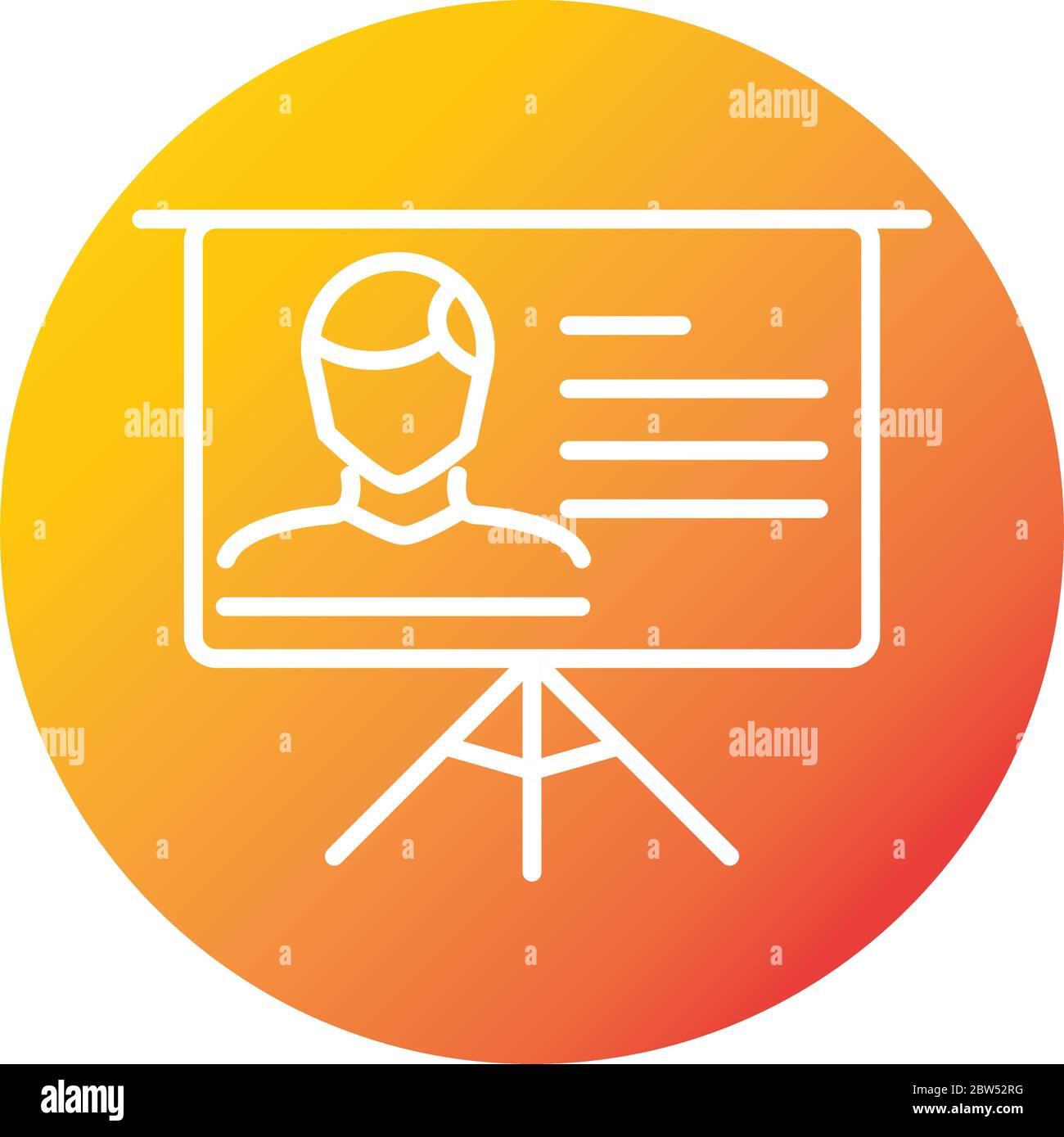 presentation board information online education and development elearning gradient style icon vector illustration Stock Vector