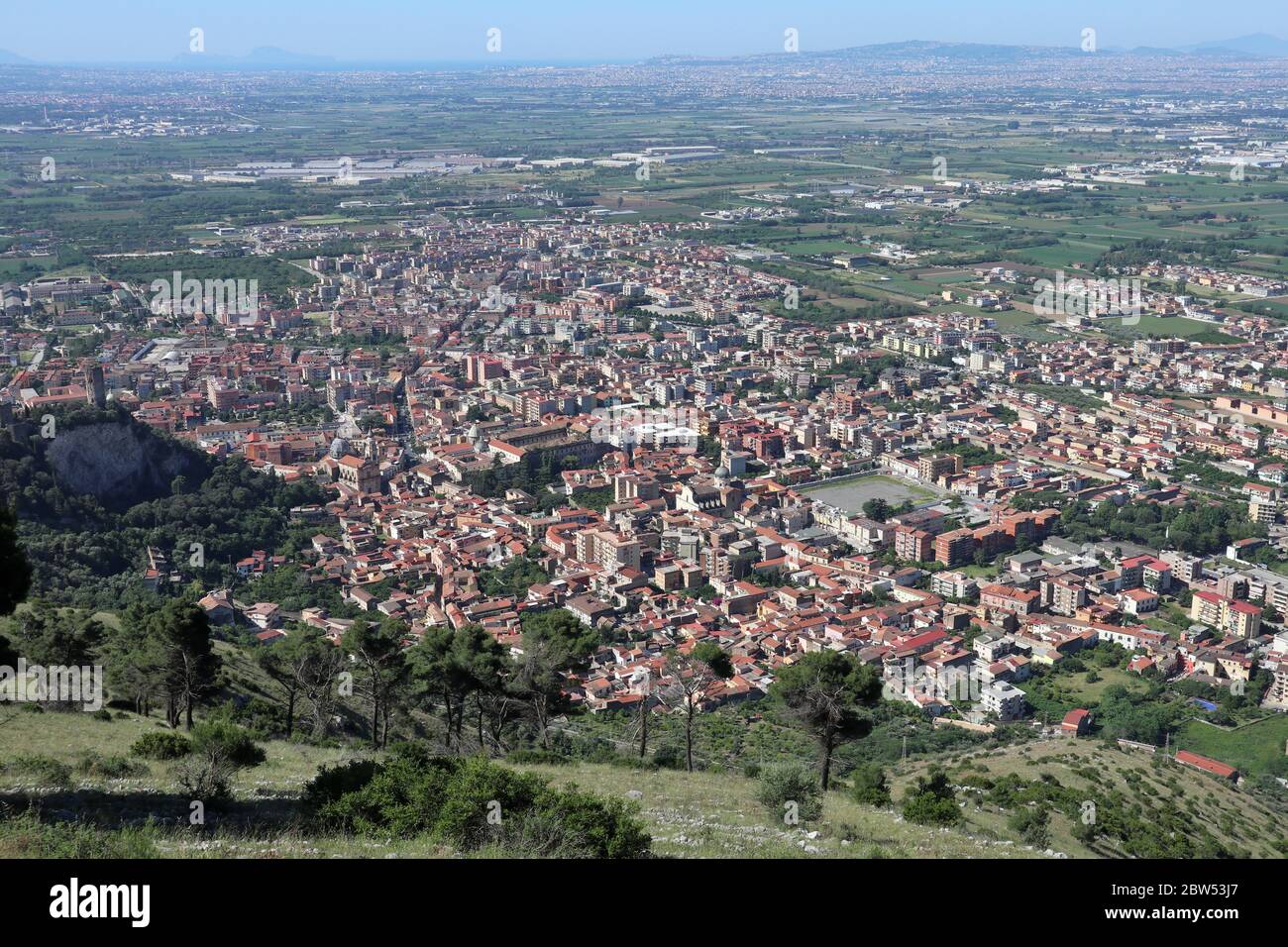 Maddaloni -  Panorama dal Santuario di San Michele e Santa Maria del Monte Stock Photo