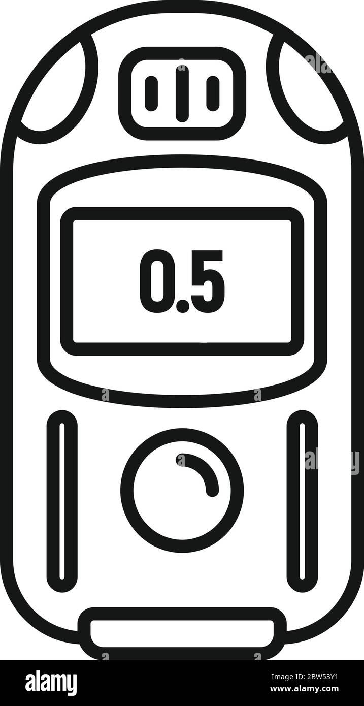 Digital dosimeter icon. Outline digital dosimeter vector icon for web design isolated on white background Stock Vector