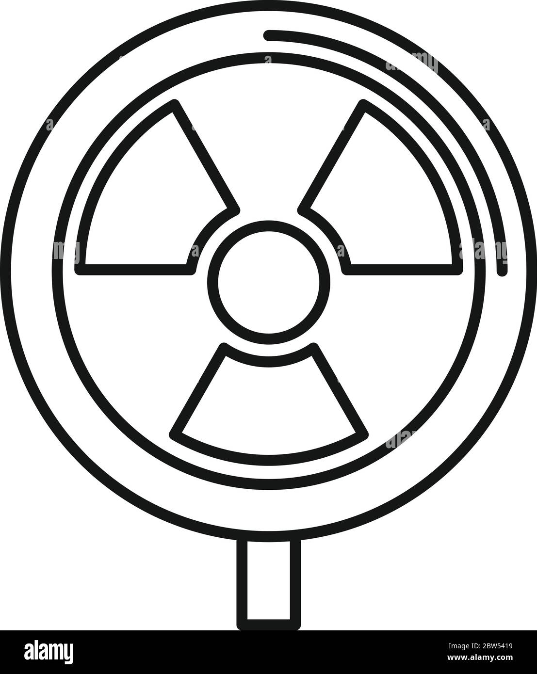 Hazard radiation icon. Outline hazard radiation vector icon for web design isolated on white background Stock Vector