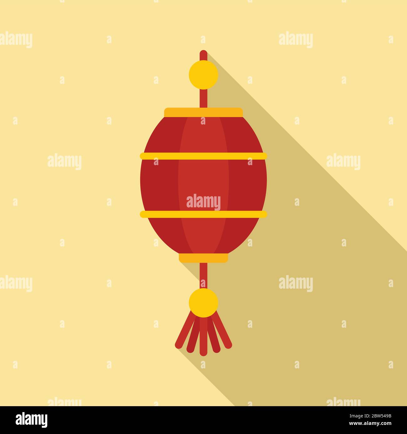 Happy chinese lantern icon. Flat illustration of happy chinese lantern ...