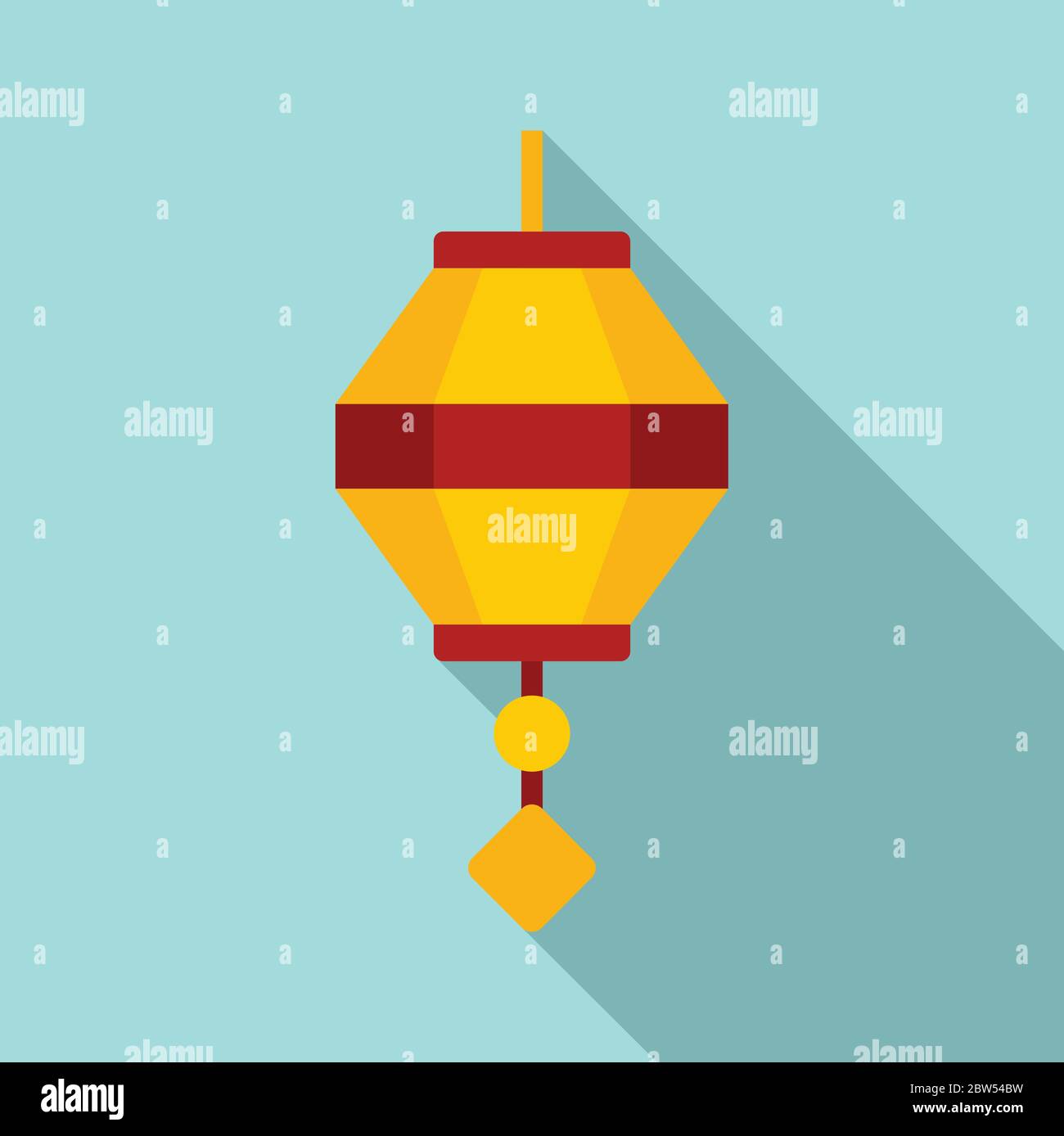 Painting chinese lantern icon. Flat illustration of painting chinese ...