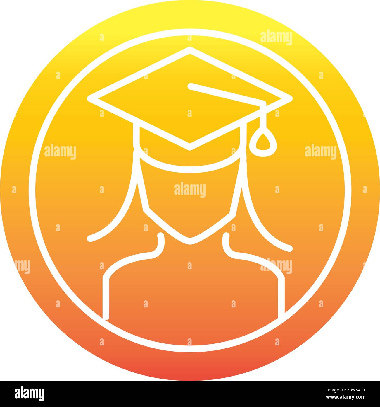 female student with graduation hat online education and development  elearning gradient style icon vector illustration Stock Vector Image & Art  - Alamy