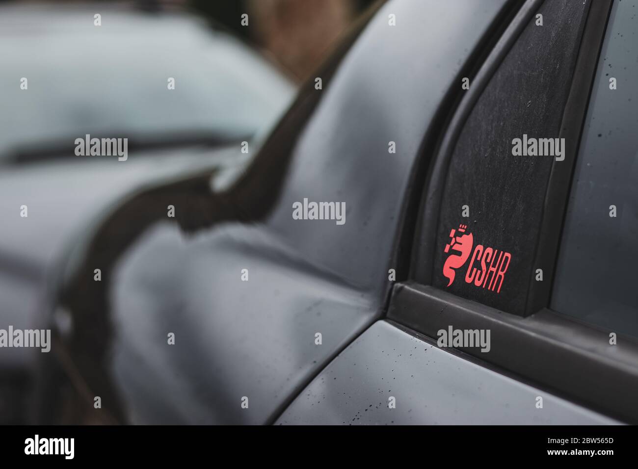 "CSHR" logo on an Alfa Romeo car, representing Cuore Sportivo Croatia