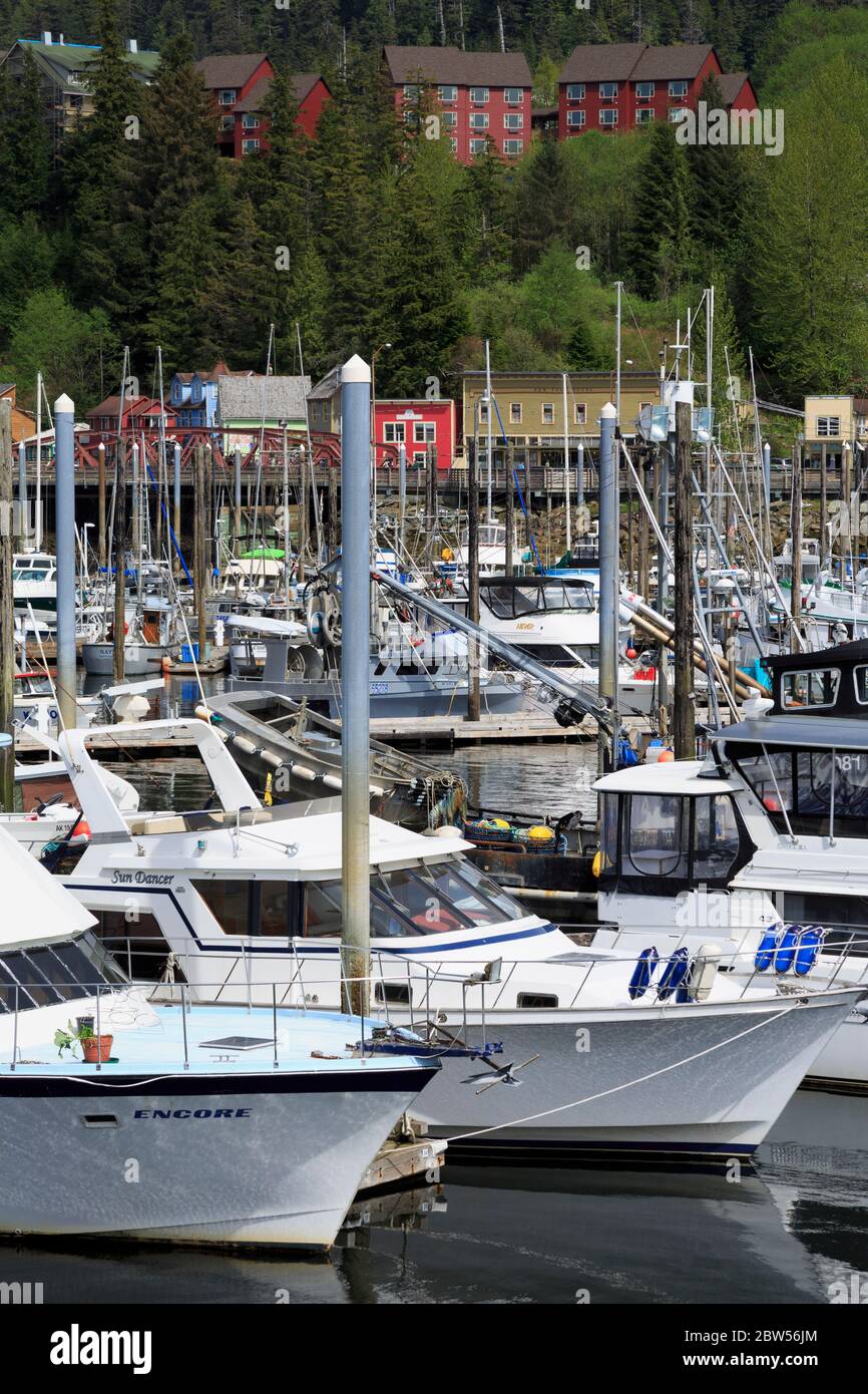 Thomas Basin boat harbor, Ketchikan, Alaska, USA Stock Photo Alamy