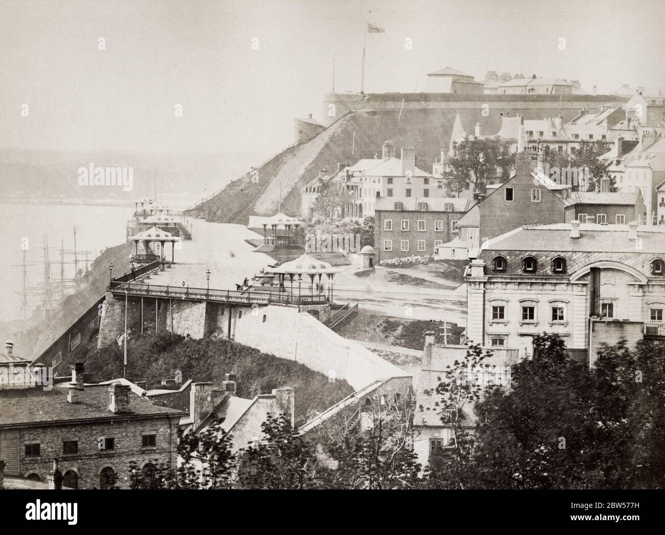 Vintage 19th century photograph Dufferin Terrace and the Citadel