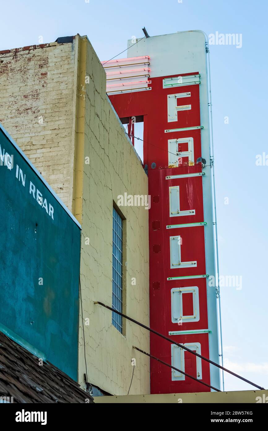 Marquee for Fallon Theatre in Fallon, Nevada, USA [No property release; available for editorial licensing only] Stock Photo