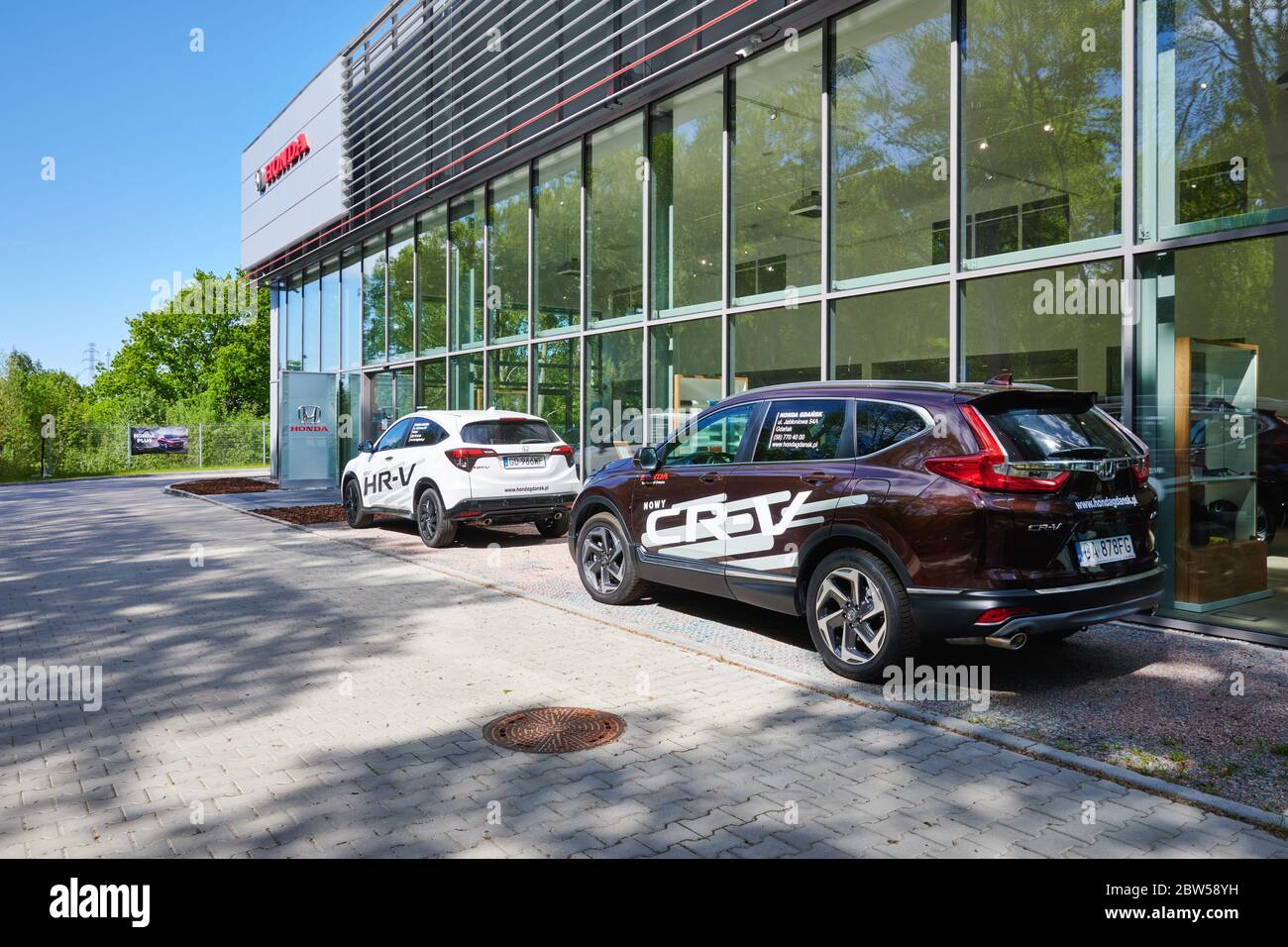 Gdansk, Poland - May 28, 2020: Exterior view of Honda dealership in Gdansk.  Honda manufactures the most reliable cars in the world Stock Photo - Alamy