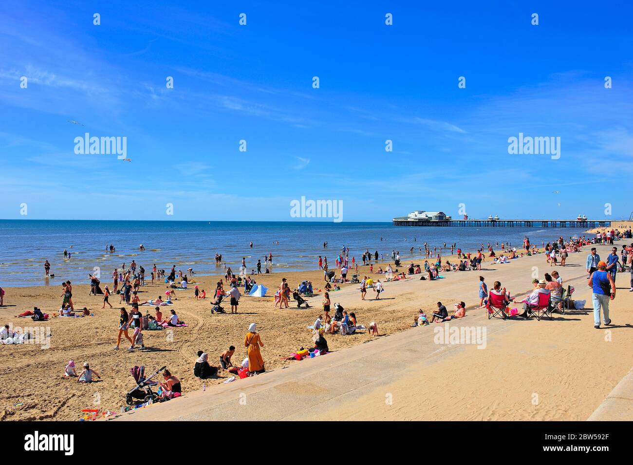 Blackpool Spring People flocked to Blackpool beach after lockdown restrictions were ...