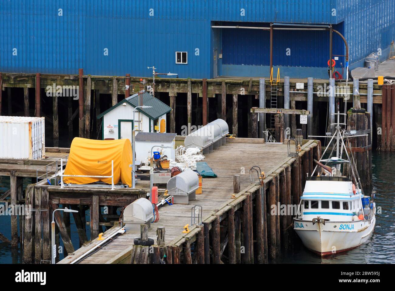 Fish Processing Plant, Kodiak, Alaska, USA Stock Photo