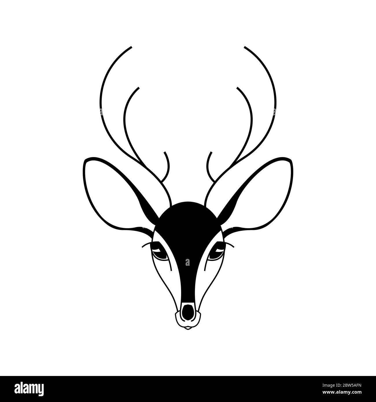 Realistic Black and White Deer Portrait Tattoo Drawing Stock Illustration -  Illustration of symbolism, design: 292888332