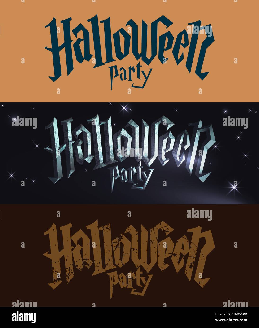 Halloween party logo collection. Stock Vector