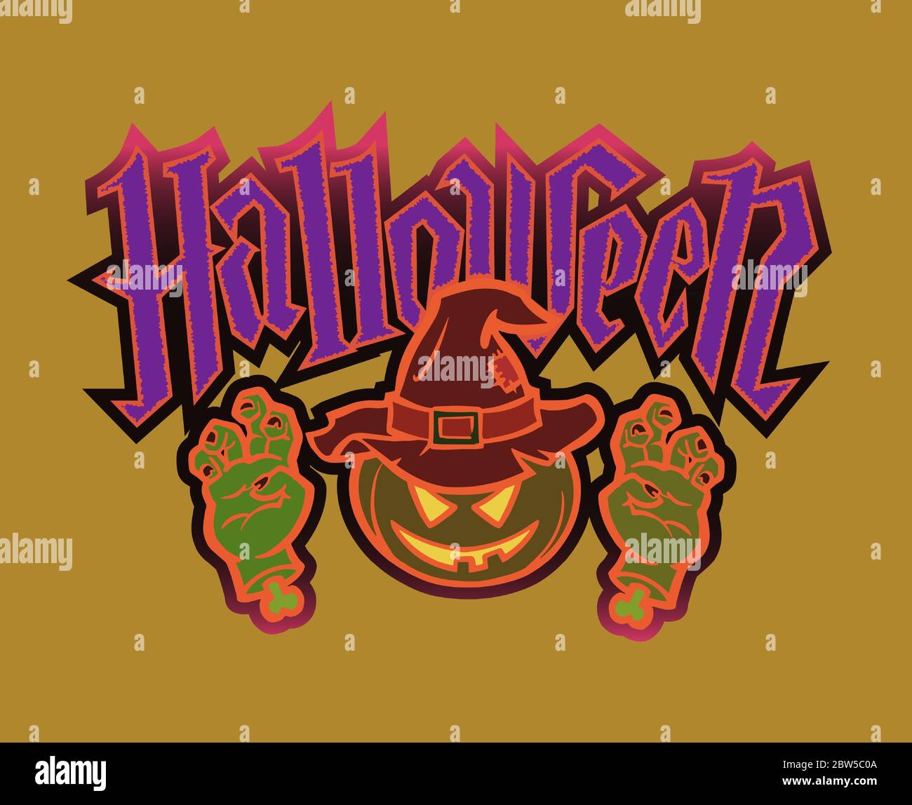 Scary logo for the holiday Halloween. Stock Vector