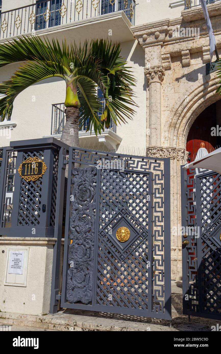 Villa Casa Casuarina or the Versace Mansion on Ocean Drive, South Beach, Miami Florida.Place where Gianni Versace was murdered  by Andrew Cunanan. Stock Photo