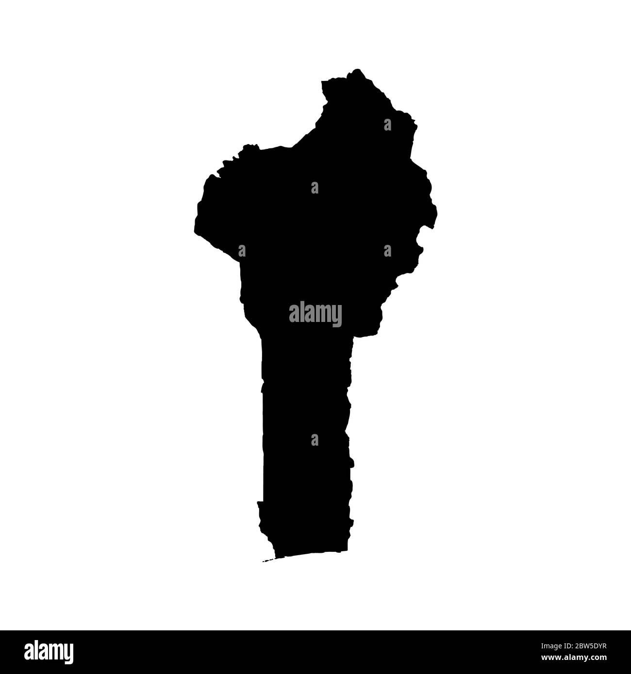 Vector map Benin. Isolated vector Illustration. Black on White background. EPS 10 Illustration. Stock Vector