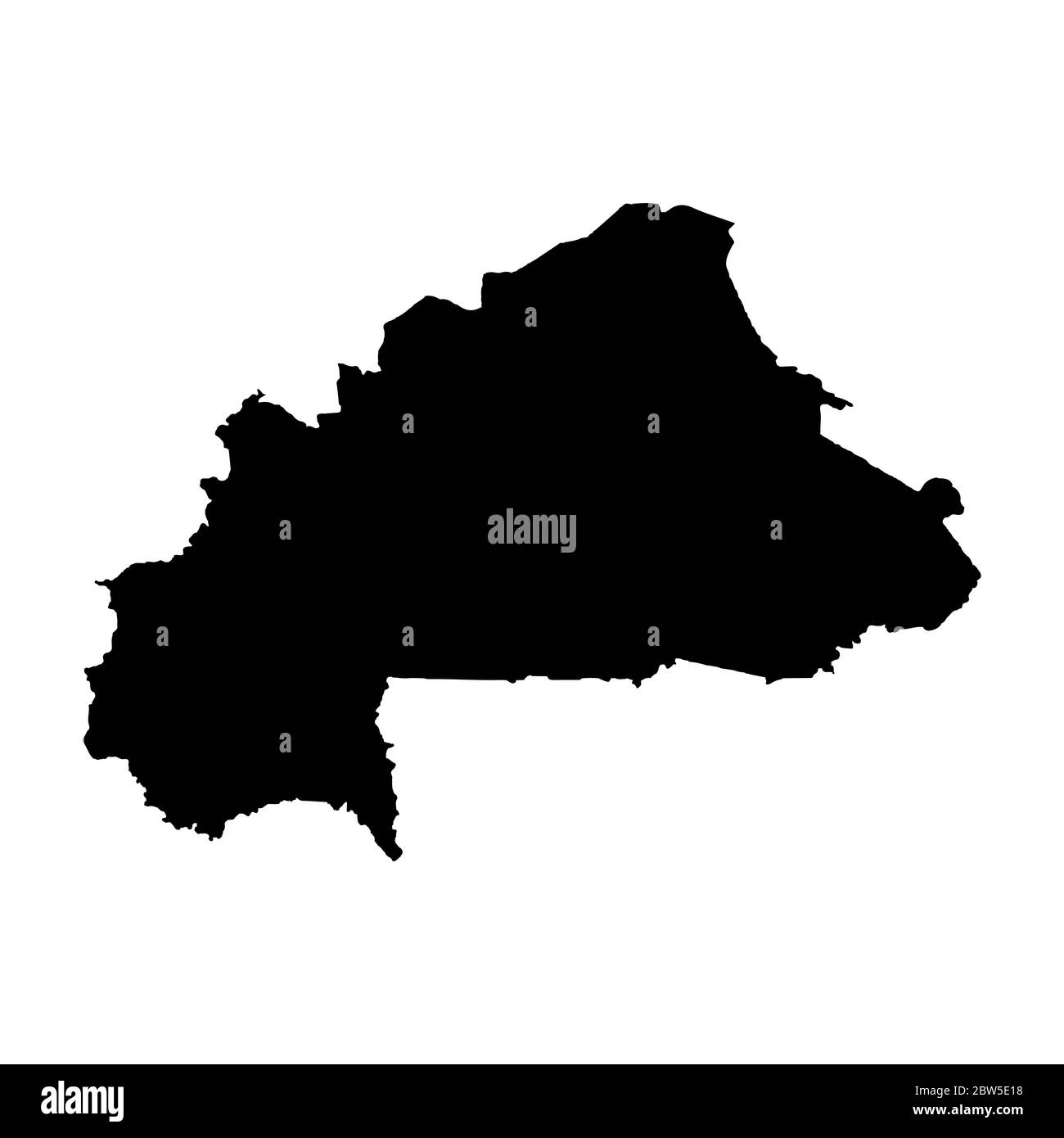 Vector map Burkina Faso. Isolated vector Illustration. Black on White ...